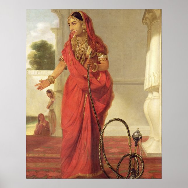 An Indian Dancing Girl with a Hookah, 1772 (oil on Poster (Front)