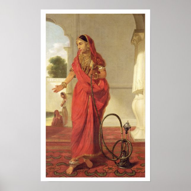 An Indian Dancing Girl with a Hookah, 1772 (oil on Poster (Front)