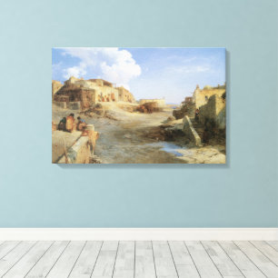 An Indian Pueblo, Laguna, New Mexico by Moran Canvas Print