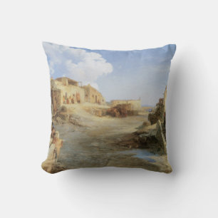 An Indian Pueblo, Laguna, New Mexico by Moran Cushion