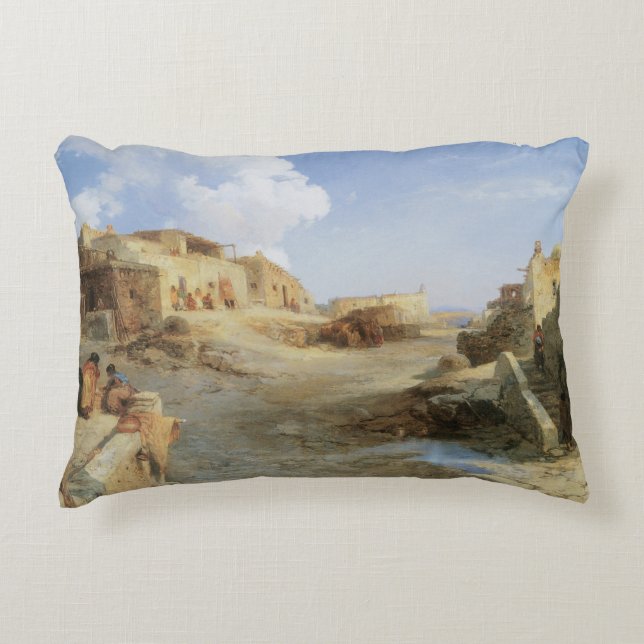 An Indian Pueblo, Laguna, New Mexico by Moran Decorative Cushion (Front)
