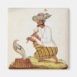 An Indian Snake Charmer with a Cobra, from a Frenc Magnet