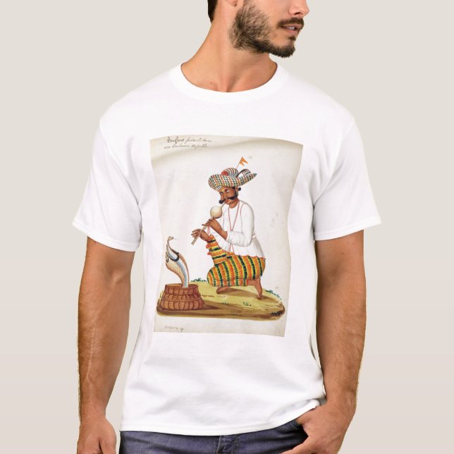 An Indian Snake Charmer with a Cobra, from a Frenc T-Shirt (Front)