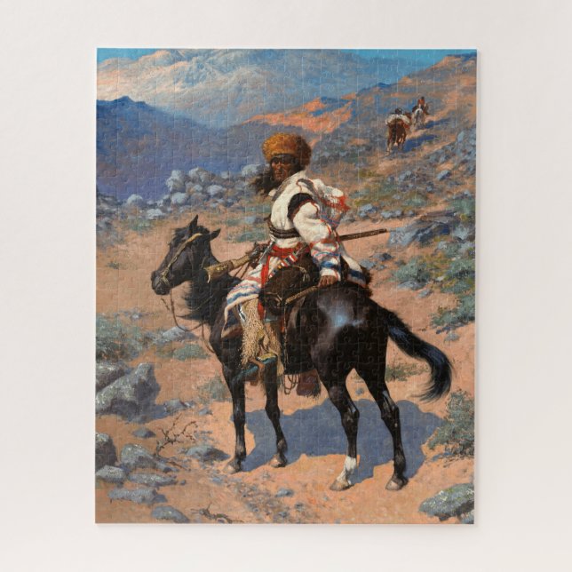 An Indian Trapper by Frederic Remington Jigsaw Puzzle (Vertical)