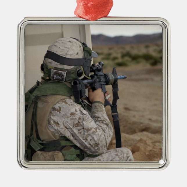 An infantry scout metal tree decoration (Front)