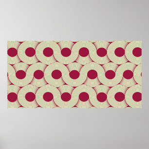 an infinite moebius stripe seamless tile, in red a poster