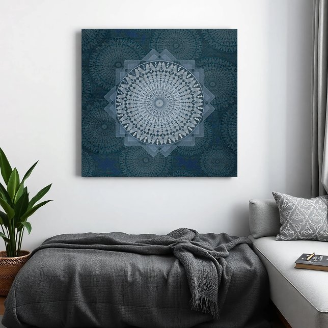 An initiation of the mass blue circle canvas print (Creator Uploaded)