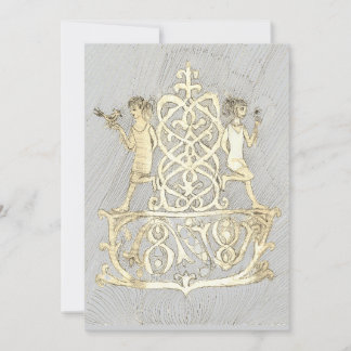 An ink line drawing depicting two figures thank you card