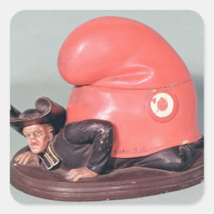 An inkwell or tobacco pot square sticker