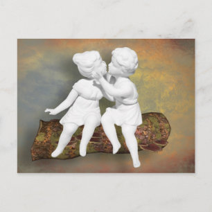 An Innocent Sweet Kiss of Childhood Postcard