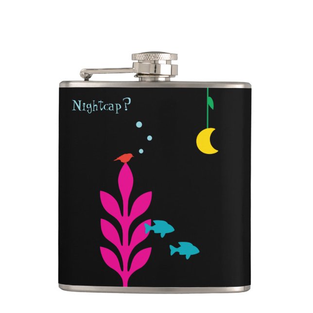 An Interesting Night Customisable Template Hip Flask (Front)