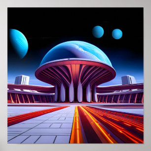 An Intergalactic Airport In Outer Space Poster