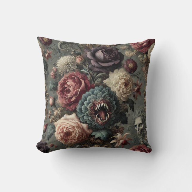🩸 An Intimidating Bloom – Gothic Victorian Cushion (Front)