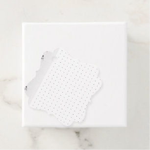An intricate black and white floral design set aga favour tags
