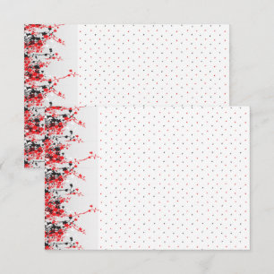 An intricate black and white floral design set aga thank you card