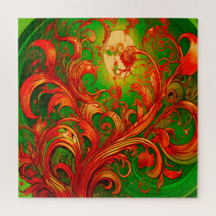an intricate digital artwork. jigsaw puzzle