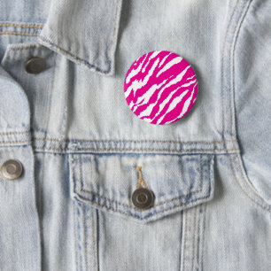 An intricate floral pattern in pink and white, art 6 cm round badge