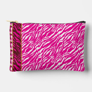 An intricate floral pattern in pink and white, art accessory pouch