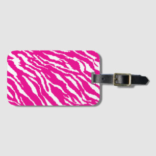 An intricate floral pattern in pink and white, art luggage tag