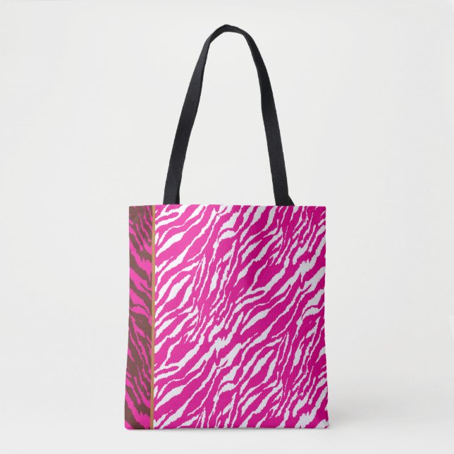 An intricate floral pattern in pink and white, art tote bag (Front)