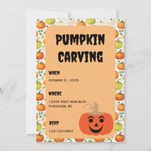 An Invite to a Halloween Pumpkin Carving