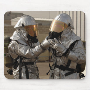 An Iraqi firefighter Mouse Mat