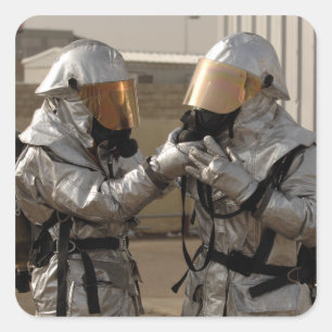 An Iraqi firefighter Square Sticker