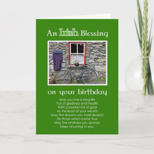 An Irish Blessing on your Birthday Card (Front)