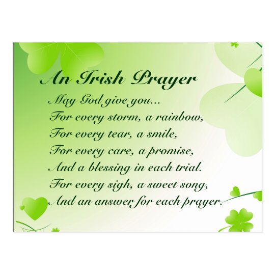 An Irish Prayer - Postcard | Zazzle.co.uk