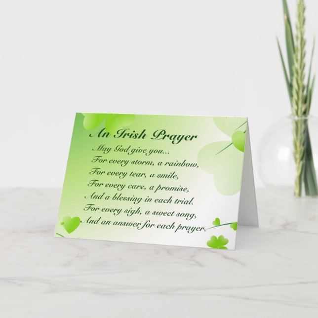 An Irish Prayer - St Patrick's Card (Front)