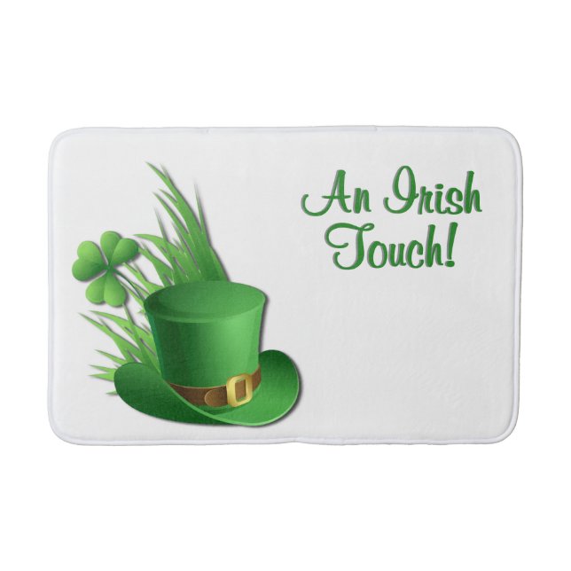 An Irish Touch Leprechaun Clove Hat in Grass Bath Mat (Front)