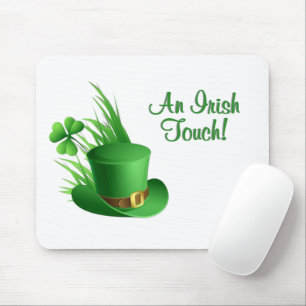An Irish Touch Leprechaun Clove Hat in Grass Mouse Mat