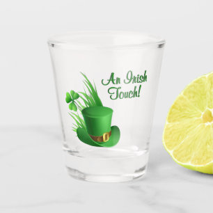 An Irish Touch Leprechaun Clove Hat in Grass Shot Glass
