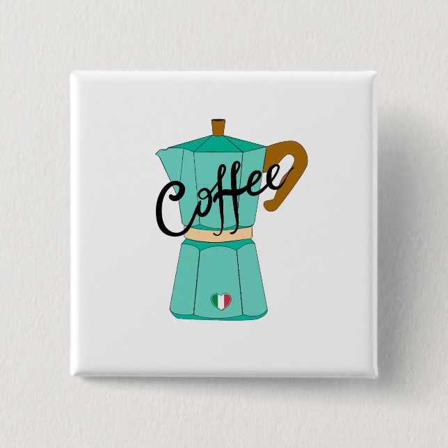 An Italian coffee moka 15 Cm Square Badge (Front)