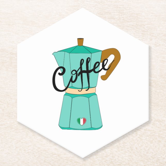 An Italian coffee moka Paper Coaster (Front)