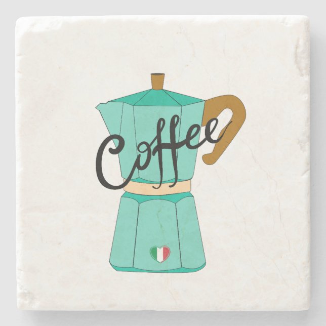 An Italian coffee moka Stone Coaster (Front)