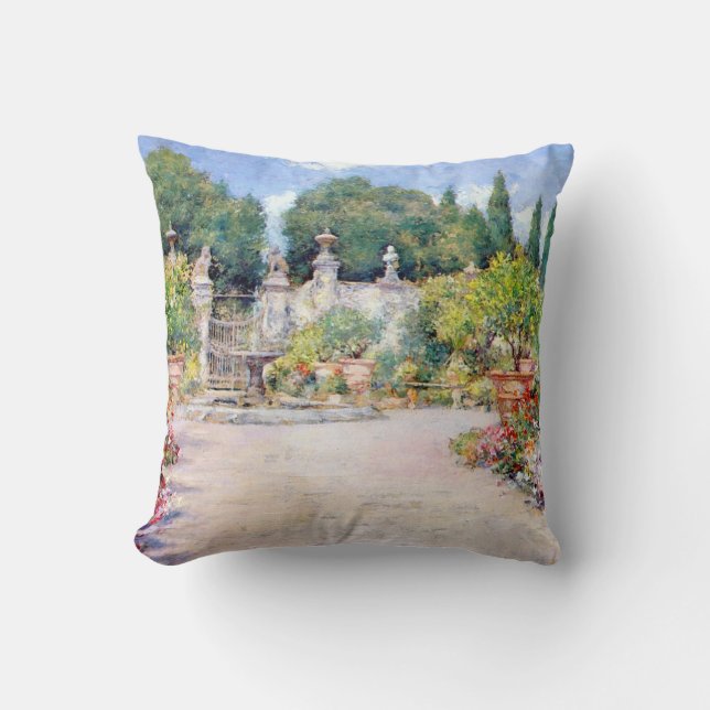 An Italian Garden - William Merritt Chase, 1909 Cushion (Front)