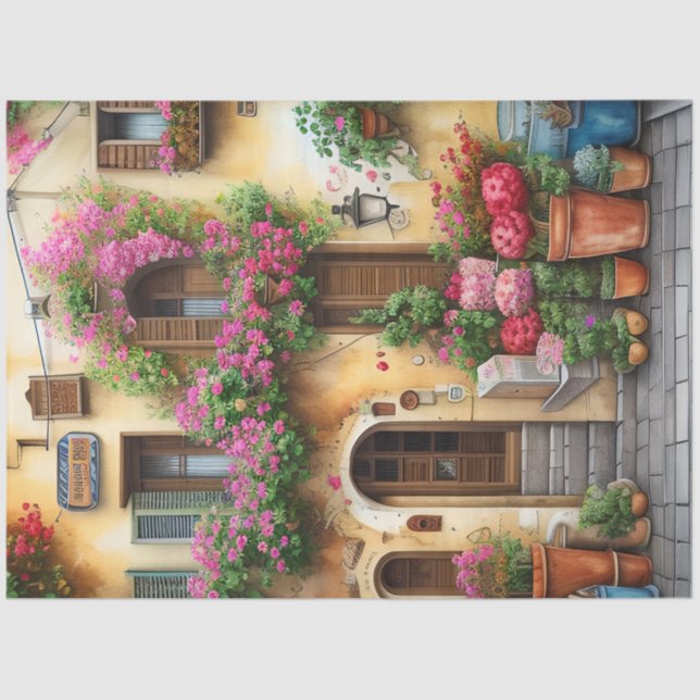 An Italian Street Scene Ephemera Design Series 10 Tissue Paper (Front)