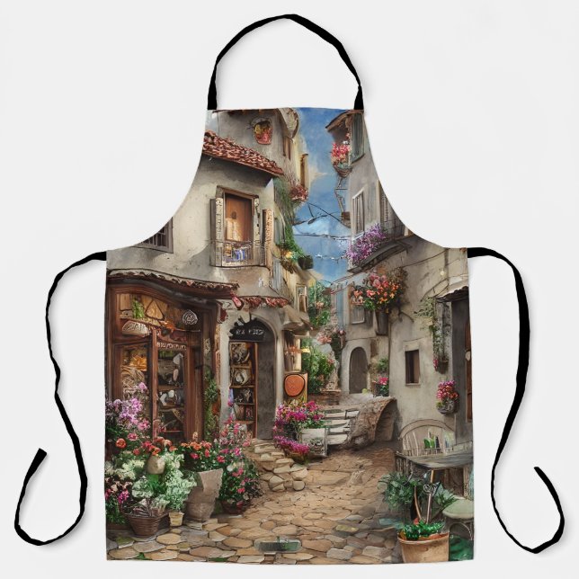 An Italian Street Scene Ephemera Design Series 14 Apron (Front)