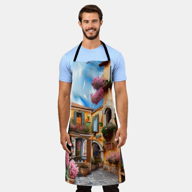 An Italian Street Scene Ephemera Design Series 16 Apron (Worn)