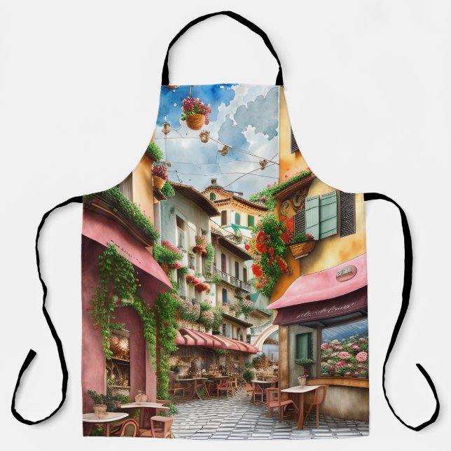 An Italian Street Scene Ephemera Design Series 19 Apron (Front)