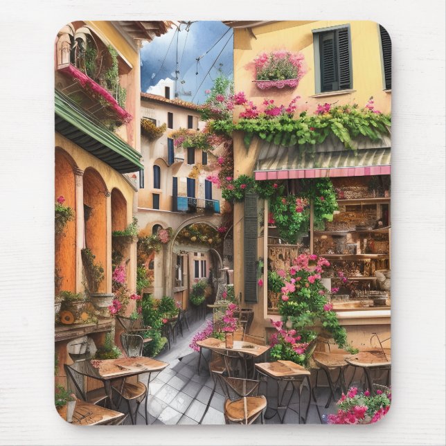 An Italian Street Scene Ephemera Design Series 23 Mouse Mat (Front)
