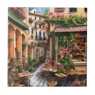 An Italian Street Scene Ephemera Design Series 23 Tile