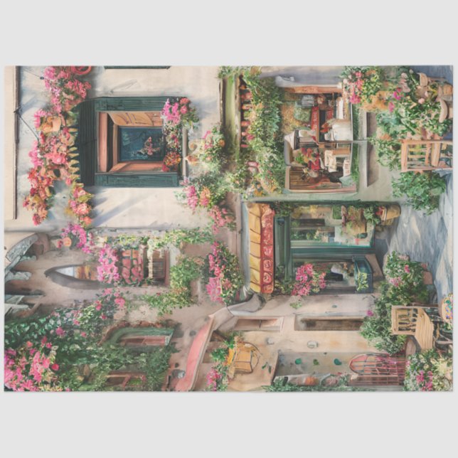 An Italian Street Scene Ephemera Design Series 24 Tissue Paper (Front)