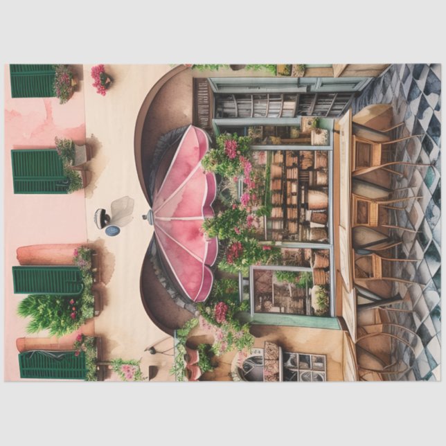 An Italian Street Scene Ephemera Design Series 9 Tissue Paper (Front)