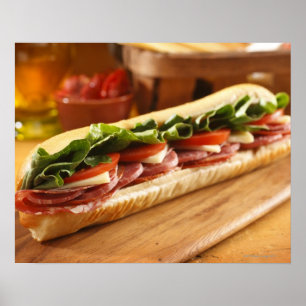 An Italian sub sandwich with 2 Poster