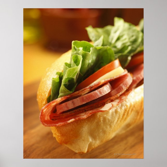 An Italian sub sandwich with Poster (Front)
