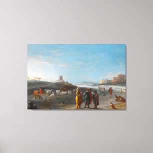 An Italianate Landscape with an unidentified subje Canvas Print