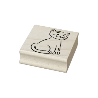 An kitty cat Wood Art Stamp