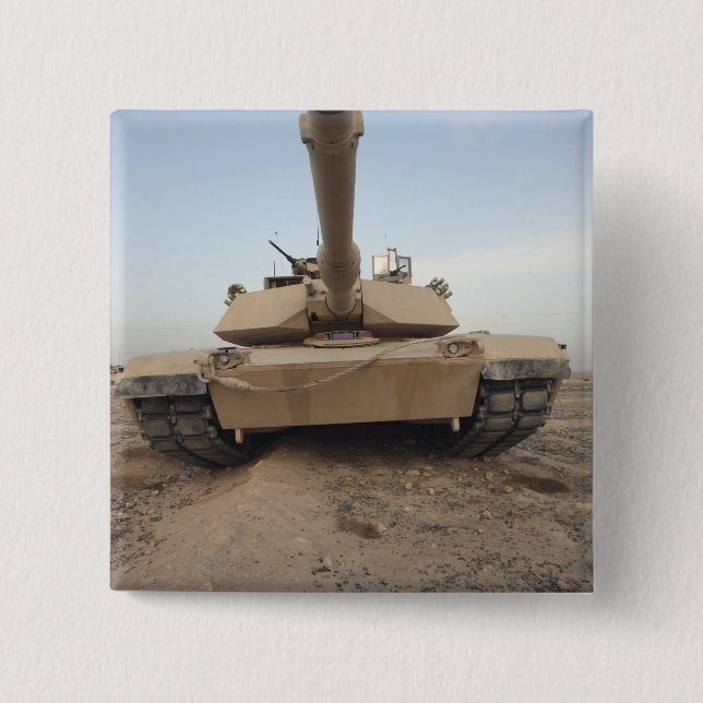 An M-1A1 Main Battle Tank 15 Cm Square Badge (Front)